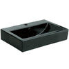 Black Finish Black China Vessel Bathroom Sink With Overflow Hole EV4318K