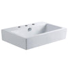 White China Vessel Bathroom Sink w/Overflow Hole & 3 Faucet Holes EV4318W38