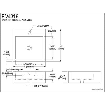 Kingston White China Vessel Bathroom Sink w/Overflow Hole & Faucet Hole EV4319