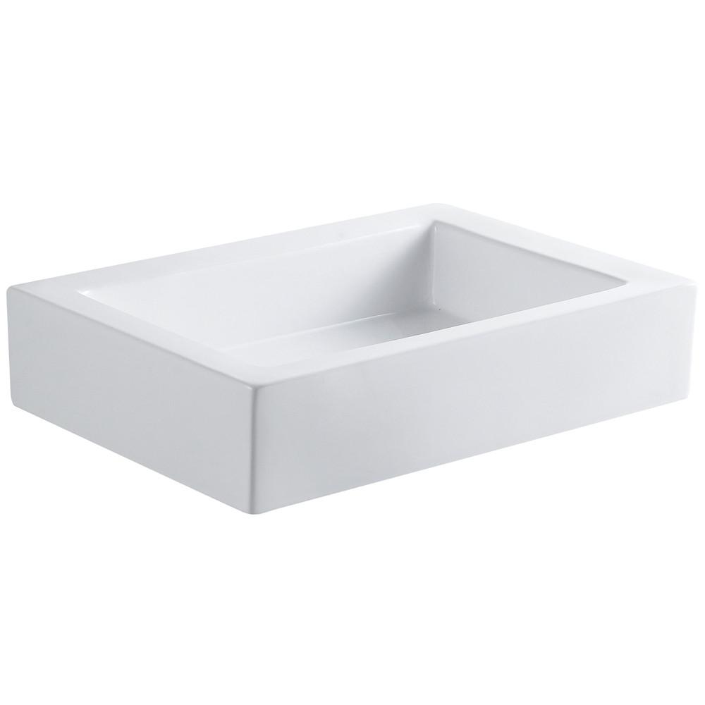 Kingston Pacifica White China Vessel Bathroom Sink without Overflow Hole EV4335