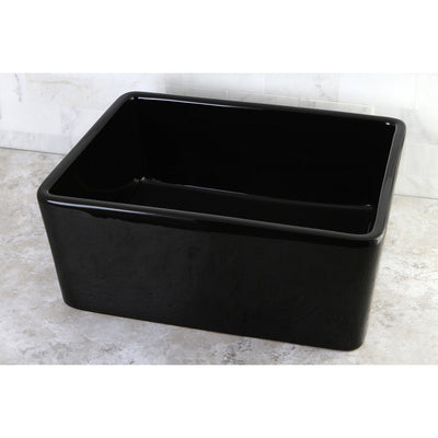 Kingston Elements Black China Vessel Bathroom Sink without Overflow Hole EV4458K