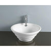 White Allegro White China Vessel Bathroom Sink with Overflow Hole EV5117