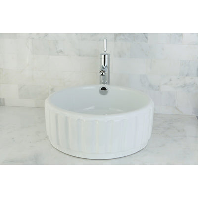 Kingston Italiano White China Vessel Bathroom Sink with Overflow Hole EV7129