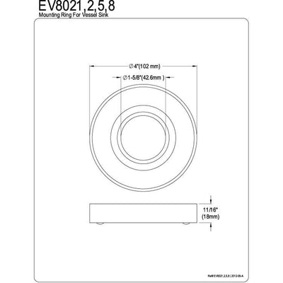 Kingston Brass Chrome Plumbing parts Mounting Ring for Vessel Sink EV8021