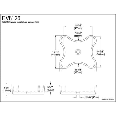 Kingston Nuevo White China Vessel Bathroom Sink without Overflow Hole EV8126