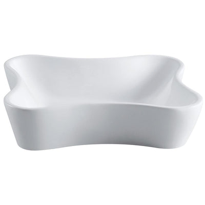 Kingston Nuevo White China Vessel Bathroom Sink without Overflow Hole EV8126