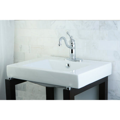 Kingston White China Vessel Bathroom Sink w/Overflow Hole & Faucet Hole EV9620