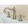 Kingston Satin Nickel 2 Handle 8" Widespread Bathroom Faucet w Drain FS1978ACL