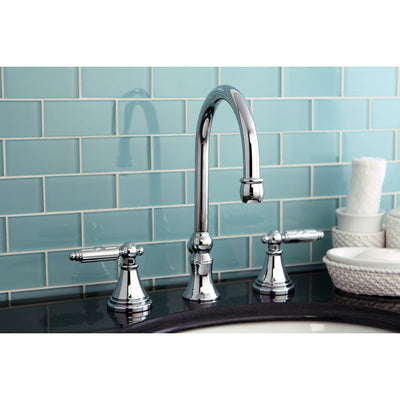 Kingston Brass Chrome 2 Handle Widespread Bathroom Faucet w Pop-up FS2981GL