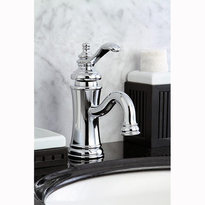 Kingston Chrome Single Handle 1 Hole Bathroom Faucet with Push Pop-up FS7401TL