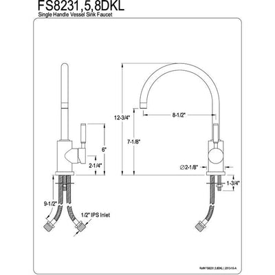 Kingston Brass Kaiser Chrome Single Handle Bathroom Vessel Sink Faucet FS8231DKL