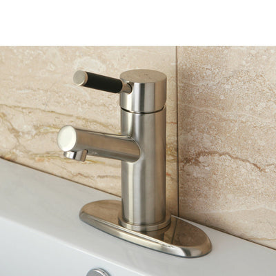 Kingston Kaiser Satin Nickel Single Handle Bathroom Faucet w Plate FS8428DKL