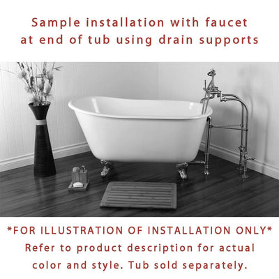 Freestanding Floor Mount Oil Rubbed Bronze Hot/Cold Porcelain Lever Handle Clawfoot Tub Filler Faucet with Hand Shower Package 3015T5FSP