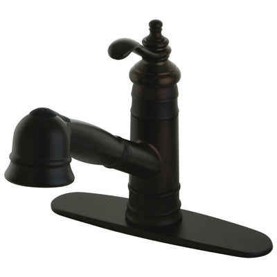 Kingston Brass Oil Rubbed Bronze Single Handle Pull Out Kitchen Faucet GS7575TL