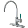 Kingston Green Eden Chrome Single Handle Kitchen Faucet w Deck Plate GS8711DGLLS