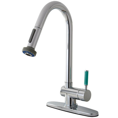 Kingston Green Eden Chrome Pull Down Single Handle Kitchen Faucet GS8881DGL