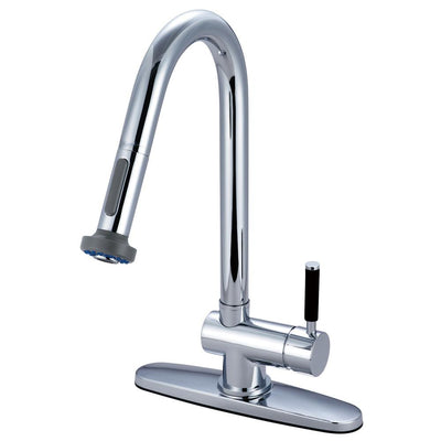 Kingston Kaiser Chrome Single Handle Pull Down Sprayer Kitchen Faucet GS8881DKL