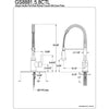 Kingston Brass Satin Nickel Single Handle Pre-rinse Kitchen Faucet GS8888CTL