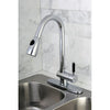 Kaiser Chrome Single Lever Handle Pull Down spray Kitchen Faucet GS8891DKL