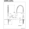 Kingston Brass Satin Nickel Single Handle Pre-rinse Kitchen Faucet GS8898ACL