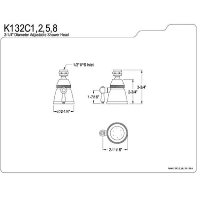 Satin Nickel Shower Heads Adjustable Spray Shower Head K132C8