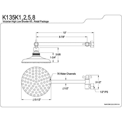 Chrome Shower Heads Rain Shower Head with Shower arm K135K1