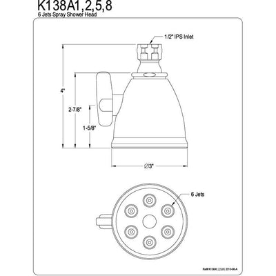 Bathroom fixtures Oil Rubbed Bronze 6 Jet Adjustable Spray Shower Head K138A5