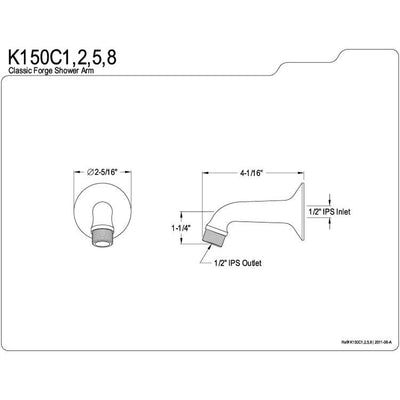 Bathroom fixtures Shower Arms Oil Rubbed Bronze Classic Style Shower arm K150C5