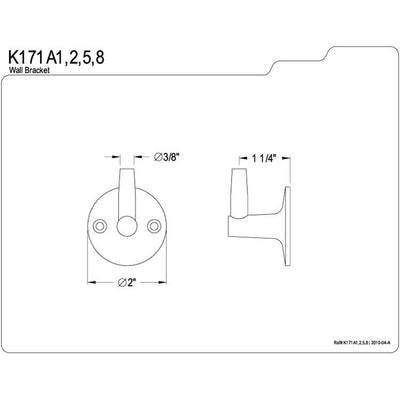 Kingston Brass Bathroom Accessories Polished Brass Pin Wall Bracket K171A2