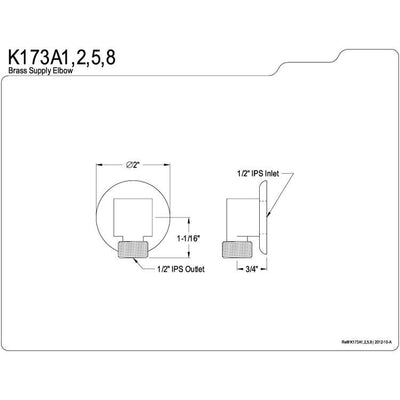 Kingston Brass Bathroom Accessories Polished Brass Supply Elbow K173A2