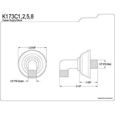 Kingston Brass Bathroom Accessories Oil Rubbed Bronze Brass Supply Elbow K173C5