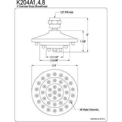 Bathroom fixtures Chrome Shower heads 4" 3 Tier High Pressure showerhead K204A1