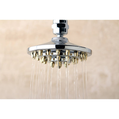 Chrome with Polished Brass Trim 4" 3 Tier High Pressure showerhead K204A4