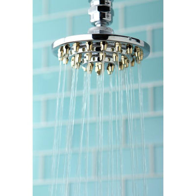 Chrome with Polished Brass Trim 4" 3 Tier High Pressure showerhead K204A4