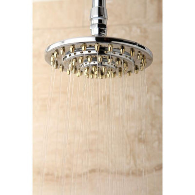 Chrome with Polished Brass Trim 6" 3 Tier High Pressure showerhead K206A4