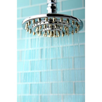 Chrome with Polished Brass Trim 6" 3 Tier High Pressure showerhead K206A4