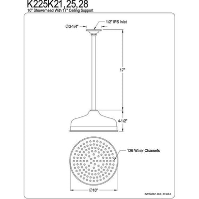 Oil Rubbed Bronze Large 10" Rain drop Shower Head with Shower arm K225K25