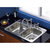 Brushed Nickel Gourmetier Double Bowl Self-Rimming Kitchen Sink K33228DBN