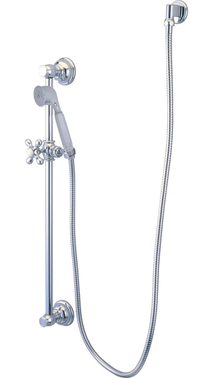 Kingston Brass Chrome 4 Piece Handheld Shower head Combo with slidebar KAK3321W1