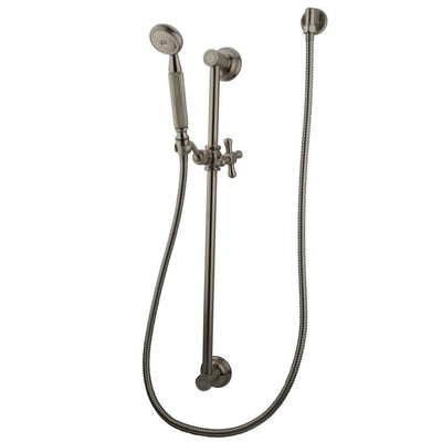 Kingston Satin Nickel 4 Piece Handheld Shower head Combo with slidebar KAK3428W8