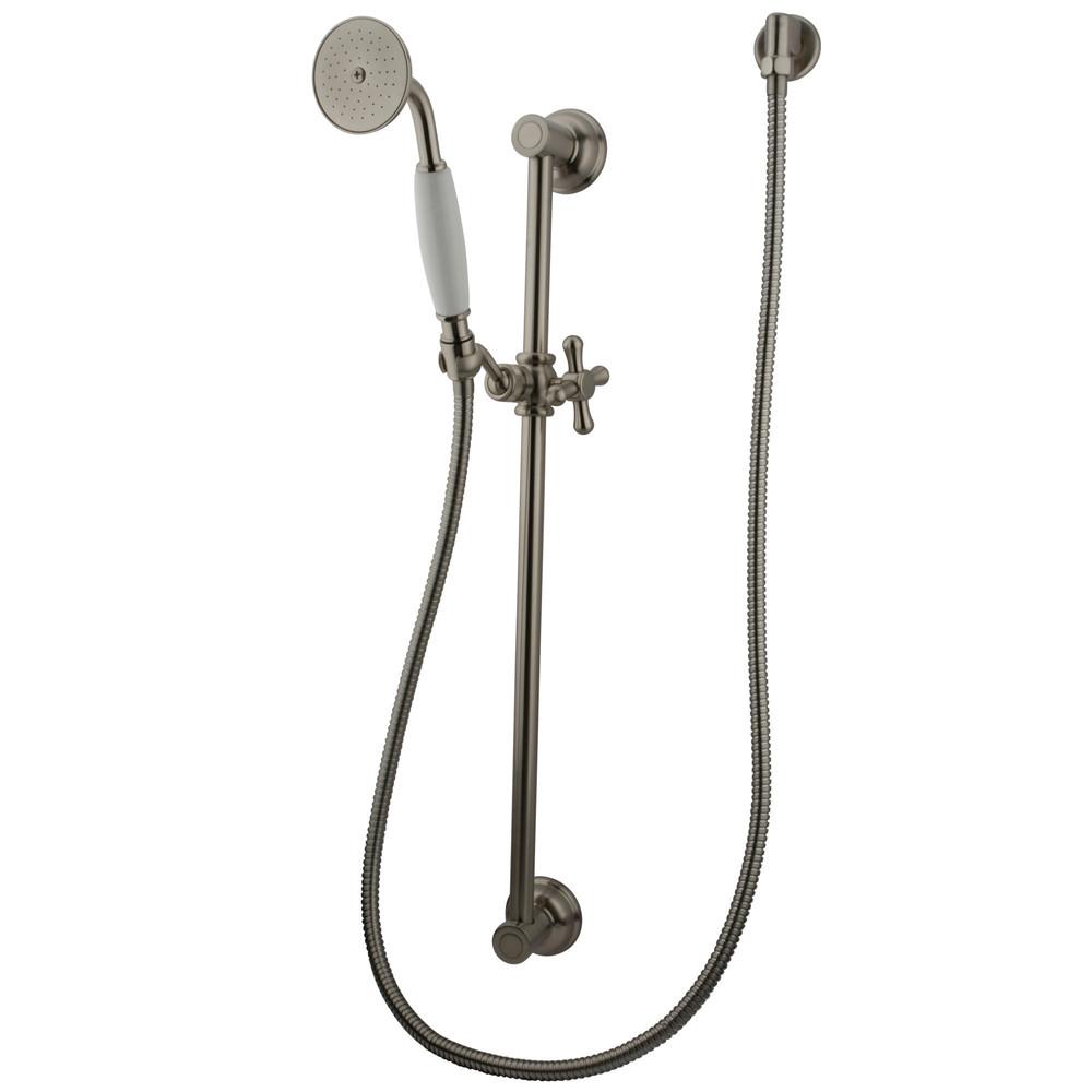 Kingston Satin Nickel 4 Piece Handheld Shower head Combo with slidebar KAK3528W8