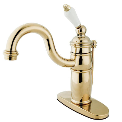 Kingston Brass Polished Brass Single Handle Bathroom Faucet w Pop-up KB1402PL