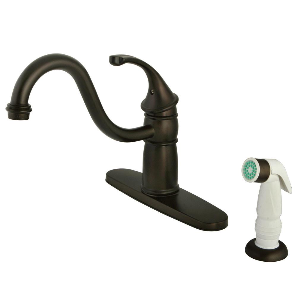 Kingston Brass Oil Rubbed Bronze Georgian 8" kitchen faucet w sprayer KB1575GL