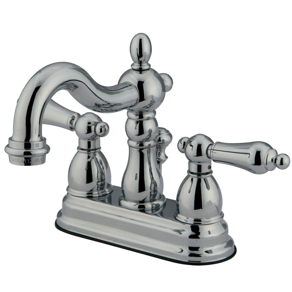 Kingston Brass Chrome 2 Handle 4" Centerset Bathroom Faucet with Pop-up KB1601AL