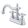 Kingston Brass Chrome 2 Handle 4" Centerset Bathroom Faucet with Pop-up KB1601AX