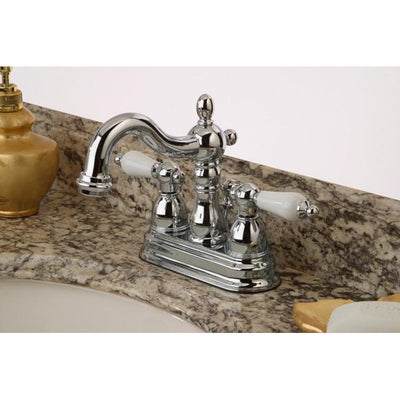 Kingston Brass Chrome 2 Handle 4" Centerset Bathroom Faucet with Pop-up KB1601PL