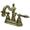 Kingston Vintage Brass 2 Handle 4" Centerset Bathroom Faucet w Drain KB1603AL