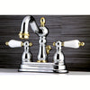 Kingston Chrome/Polished Brass 2 Handle 4" Centerset Bathroom Faucet KB1604PL