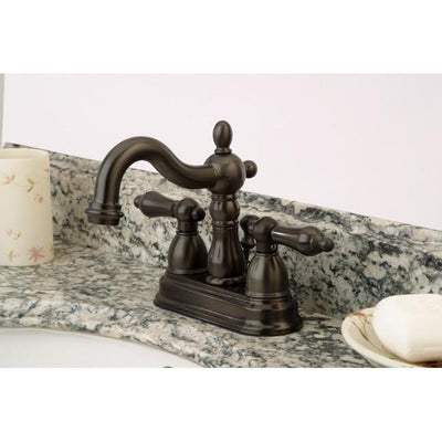 Kingston Oil Rubbed Bronze 2 Handle 4" Centerset Bathroom Faucet KB1605AL