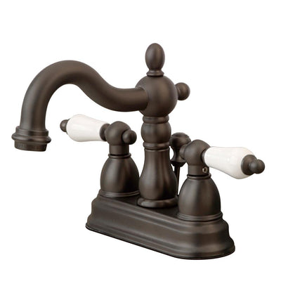 Kingston Oil Rubbed Bronze 2 Handle 4" Centerset Bathroom Faucet KB1605PL